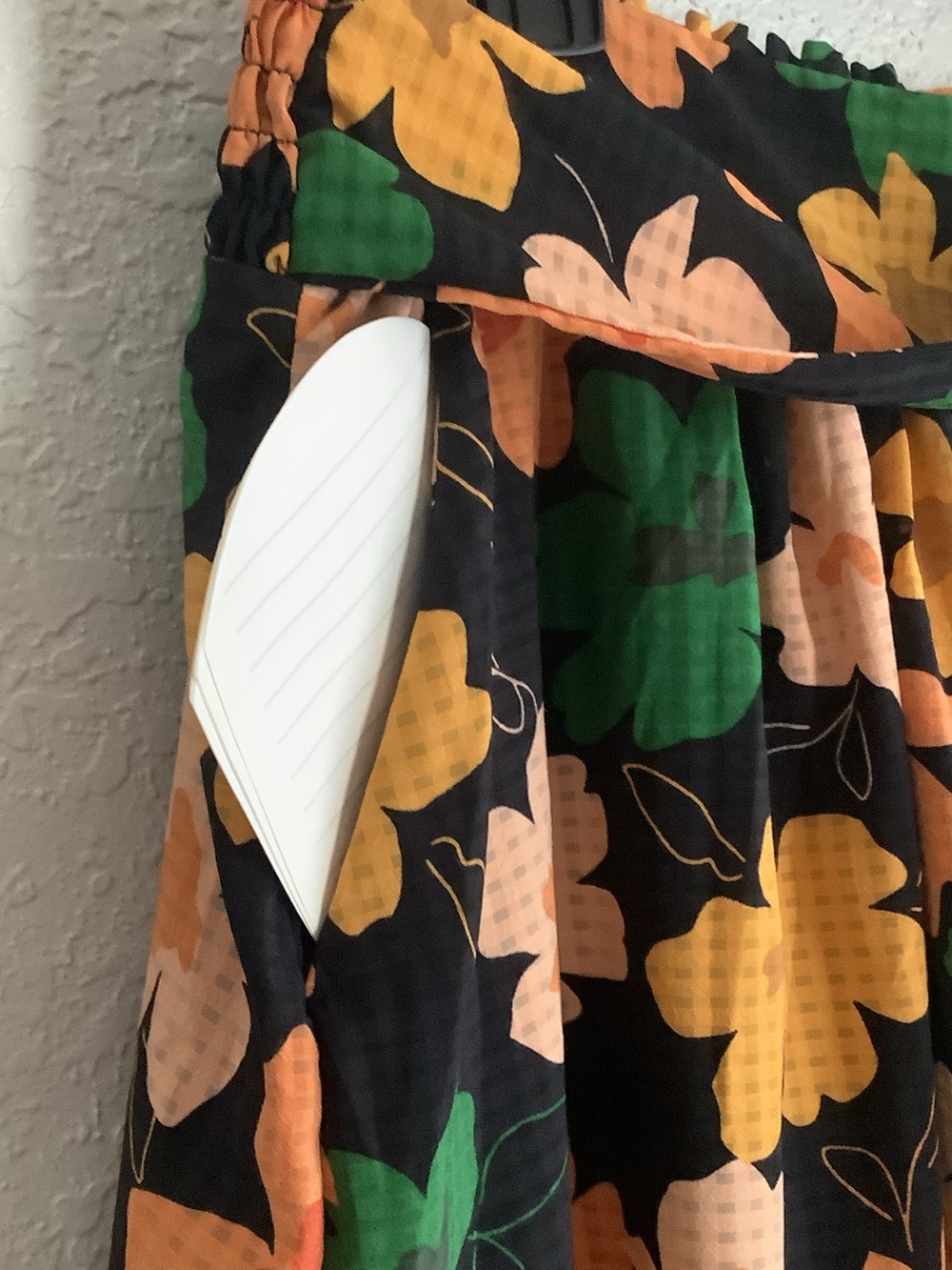 Who What Wear Black Floral Skirt with Orange, Yellow & Green Blooms - Picture 5 of 5
